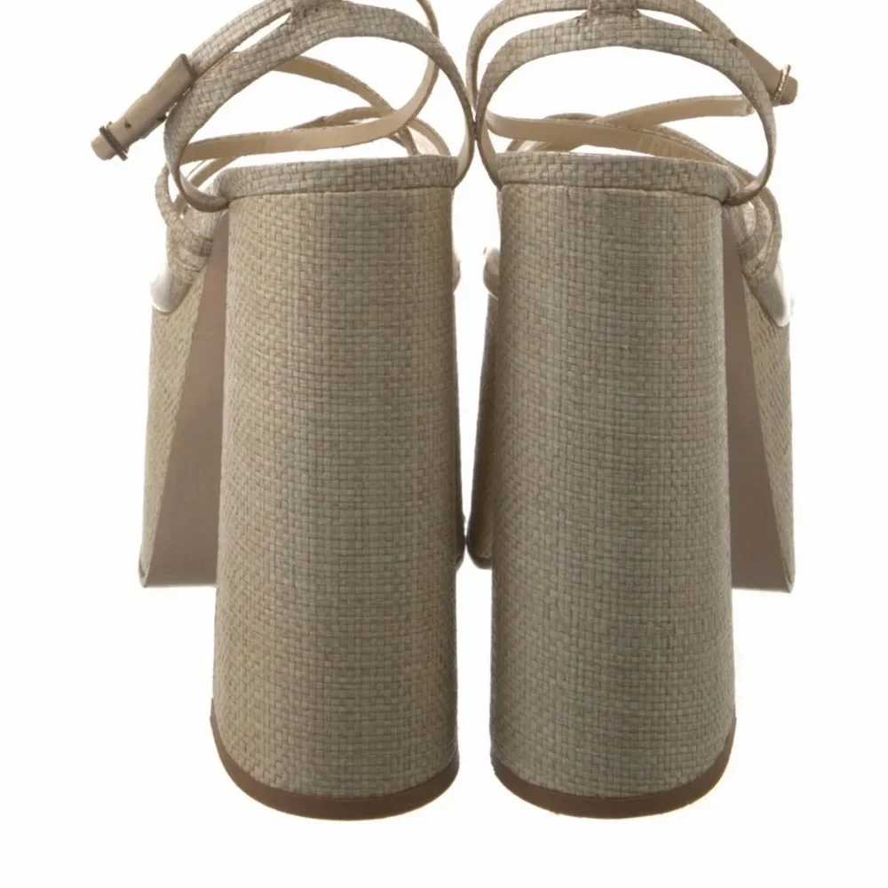 Cult Gaia Women’s Neutral Platform Strappy Sandal - Beige Sz 41